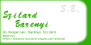szilard barenyi business card