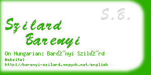 szilard barenyi business card